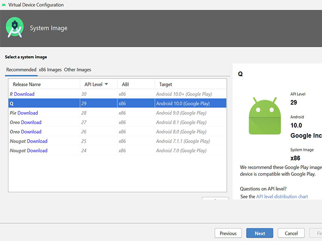 Android Studio: System Image