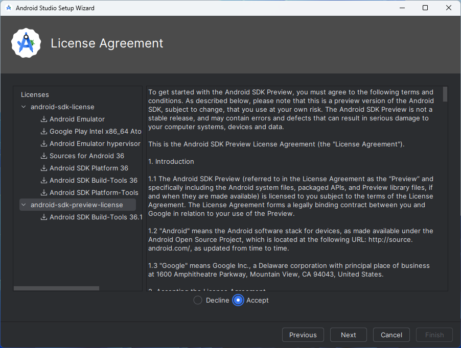 Licença de software android-sdk-preview-license