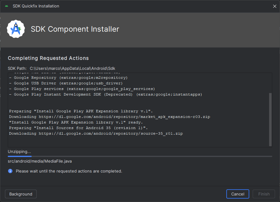 SDK Component Installer.