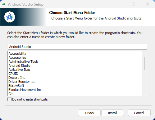 Install Android Studio.